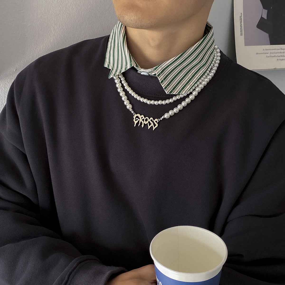 Gross Double Layer Pearl Necklace - Damned Threads